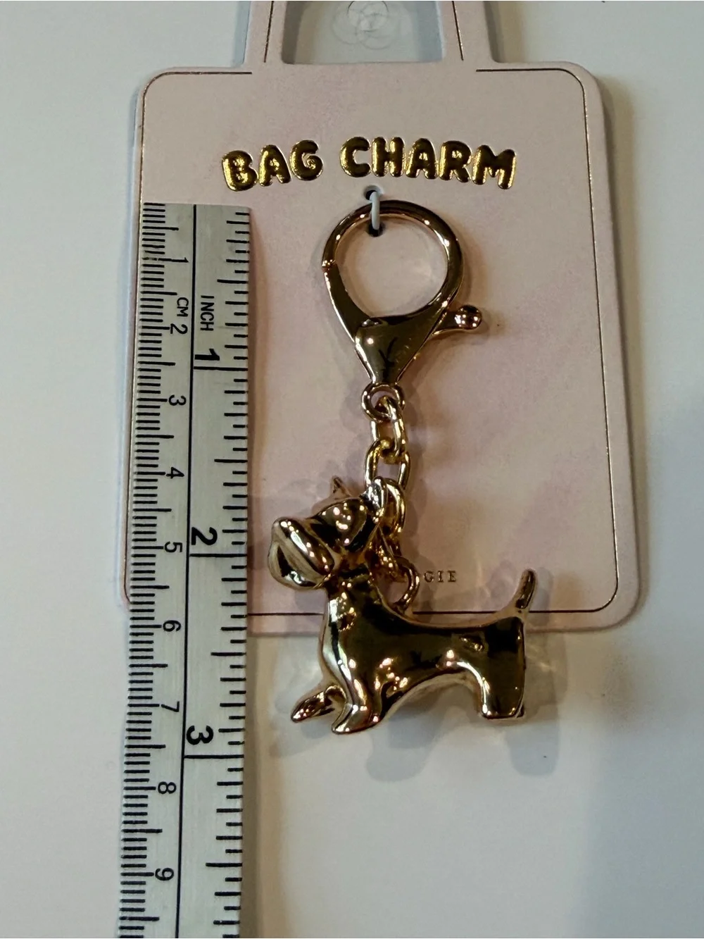Anthropologie Metal Dog Bag Charm NEW